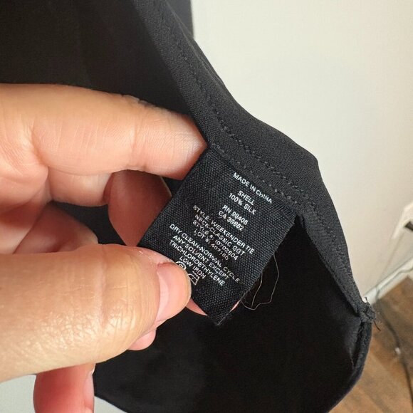 Theory black silk tie collar button down blouse - Picture 4 of 5